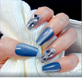 Blue Cat Eye and Chill, Medium Length, Coffin Shaped (Smart Chip is Not Included)