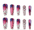 Pink Purple Silver Leopard Long Length Coffin Shaped (Smart Chip Not Included)